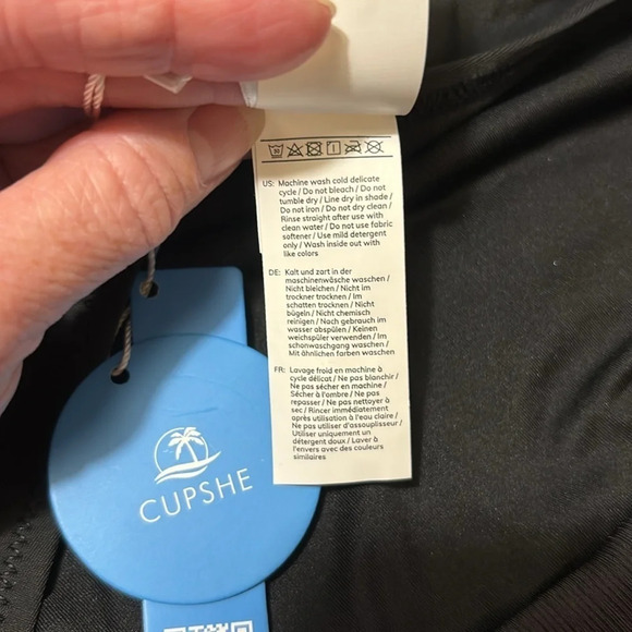 CUPSHE Women's V Neck Criss Cross Backless Rib One Piece Swimsuit Plunge XXL - Picture 9 of 13